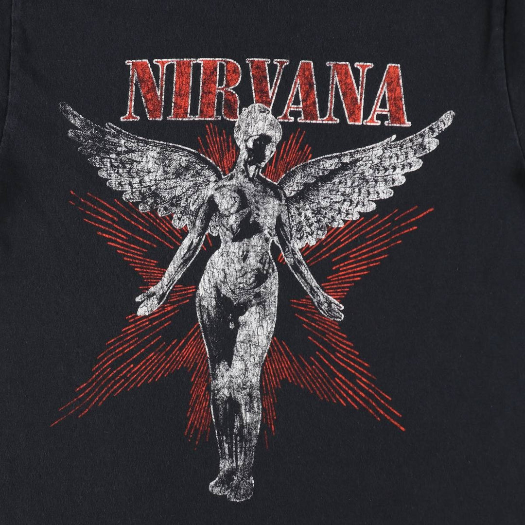 NIRVANA Nirvana Band T-shirt, Band T, Men's S size cotton black type Vintage Second Hand