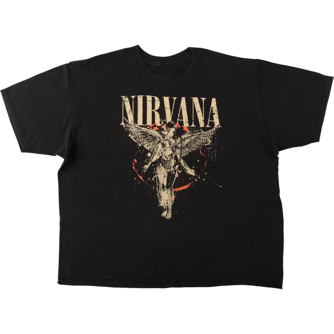 NIRVANA Nirvana Band T-shirt, Band T, Men's XL size unclear black type Vintage Second Hand