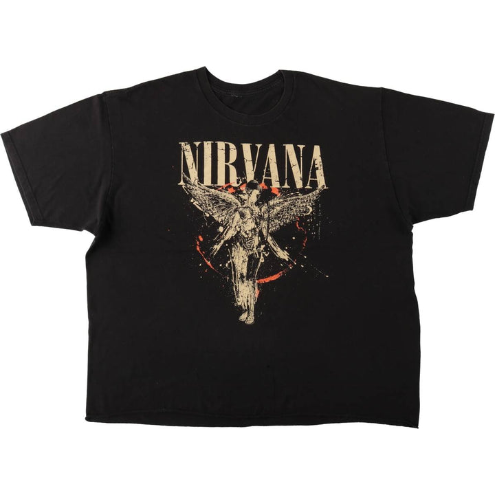 NIRVANA Nirvana Band T-shirt, Band T, Men's XL size unclear black type Vintage Second Hand