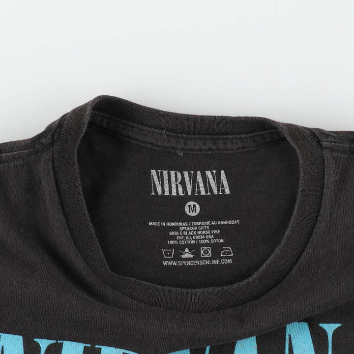 NIRVANA Nirvana Band T-shirt, Band T, Men's M size cotton black type Vintage Second Hand