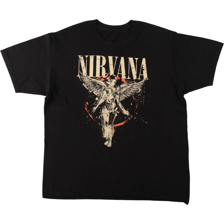 NIRVANA Nirvana Band T-shirt, Band T, Men's XL size unclear black type Vintage Second Hand