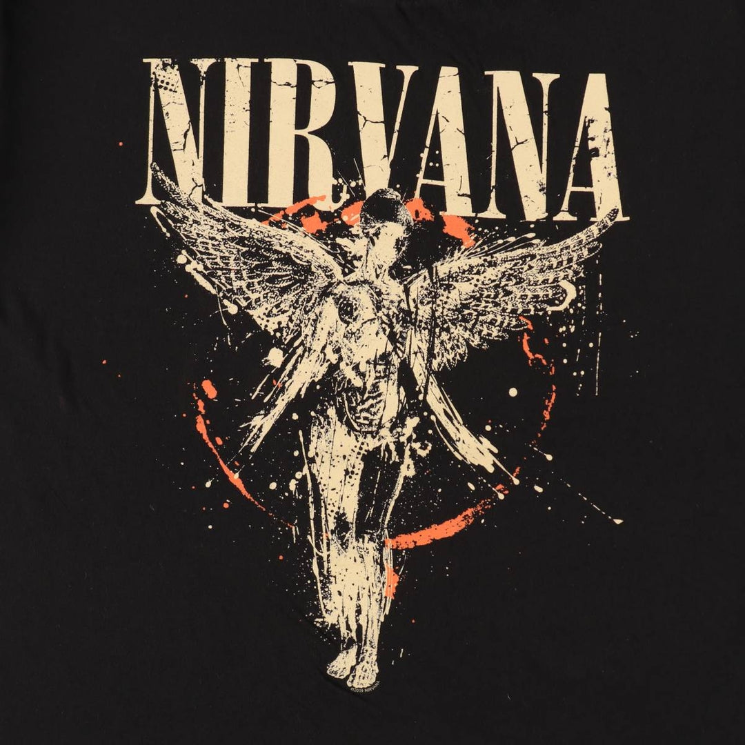 NIRVANA Nirvana Band T-shirt, Band T, Men's XL size unclear black type Vintage Second Hand
