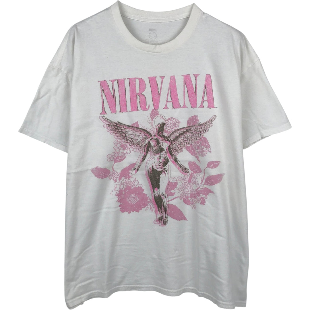 NIRVANA Nirvana Band T-shirt, Band T, Men's XL size cotton white type Vintage Second Hand