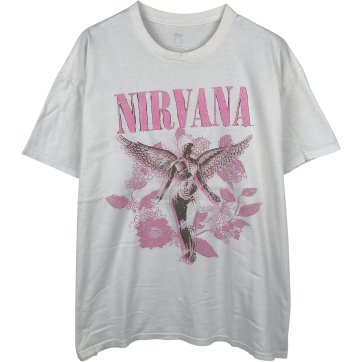 NIRVANA Nirvana Band T-shirt, Band T, Men's XL size cotton white type Vintage Second Hand