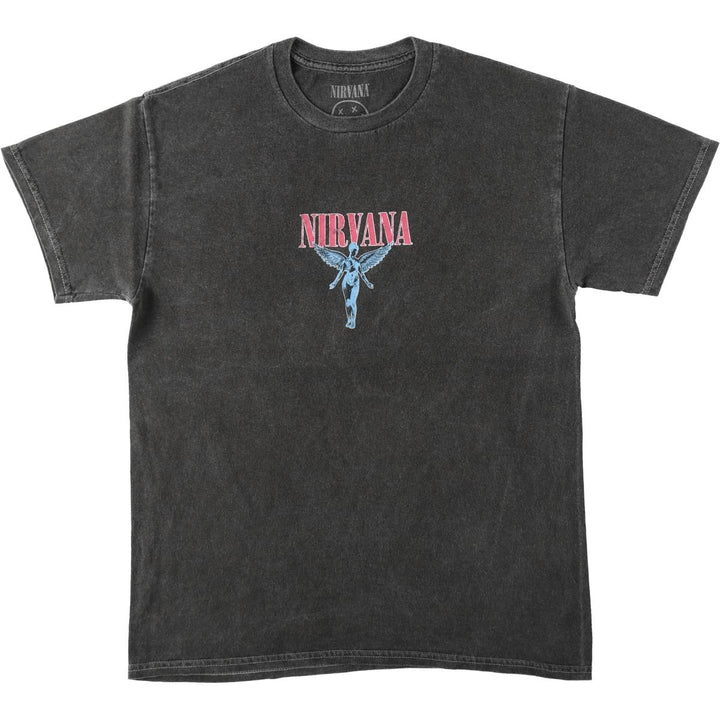 NIRVANA Nirvana Band T-shirt, Band T, Men's S size cotton Charcoal Vintage Second Hand
