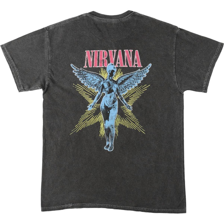 NIRVANA Nirvana Band T-shirt, Band T, Men's S size cotton Charcoal Vintage Second Hand