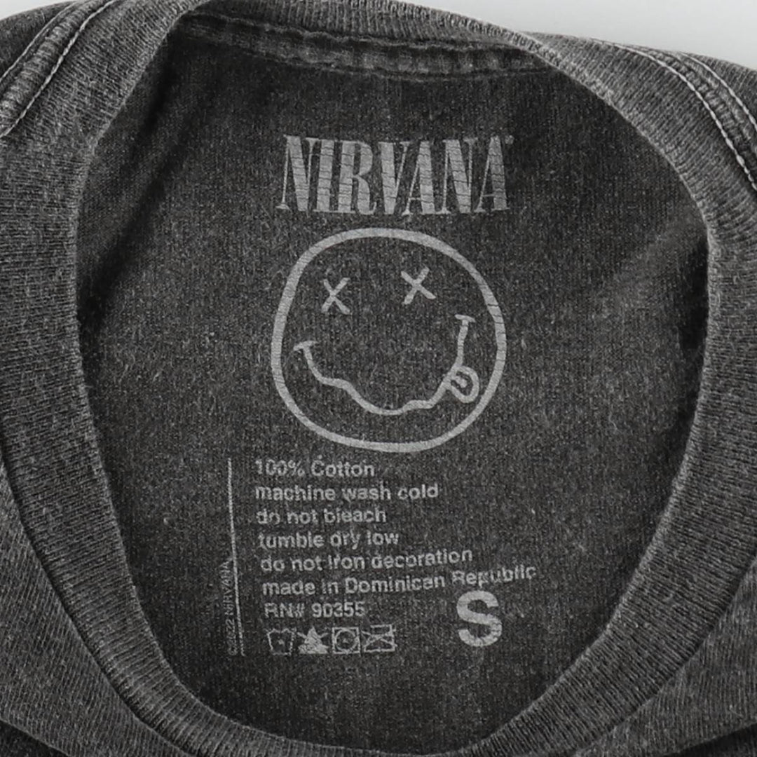 NIRVANA Nirvana Band T-shirt, Band T, Men's S size cotton Charcoal Vintage Second Hand