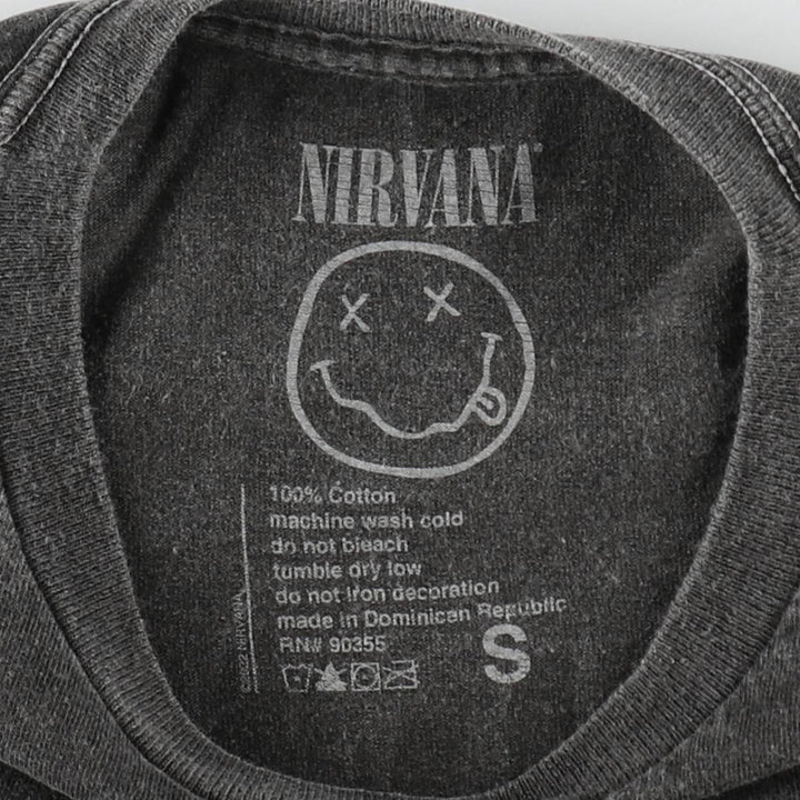 NIRVANA Nirvana Band T-shirt, Band T, Men's S size cotton Charcoal Vintage Second Hand
