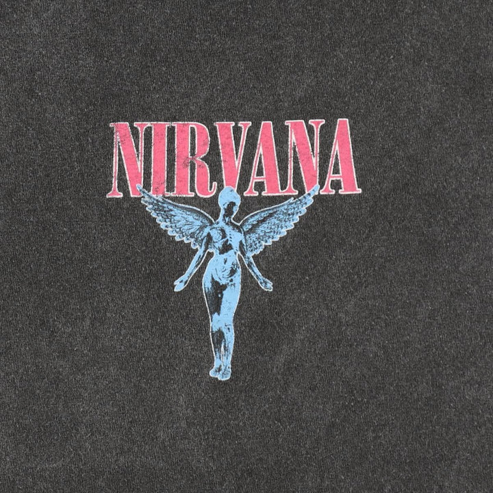 NIRVANA Nirvana Band T-shirt, Band T, Men's S size cotton Charcoal Vintage Second Hand