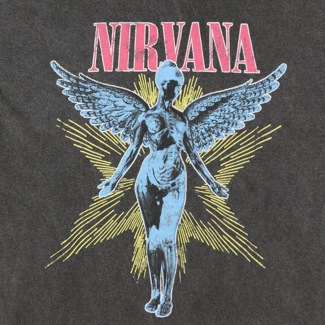 NIRVANA Nirvana Band T-shirt, Band T, Men's S size cotton Charcoal Vintage Second Hand