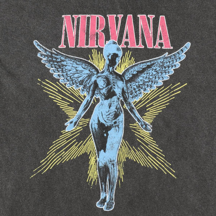 NIRVANA Nirvana Band T-shirt, Band T, Men's S size cotton Charcoal Vintage Second Hand