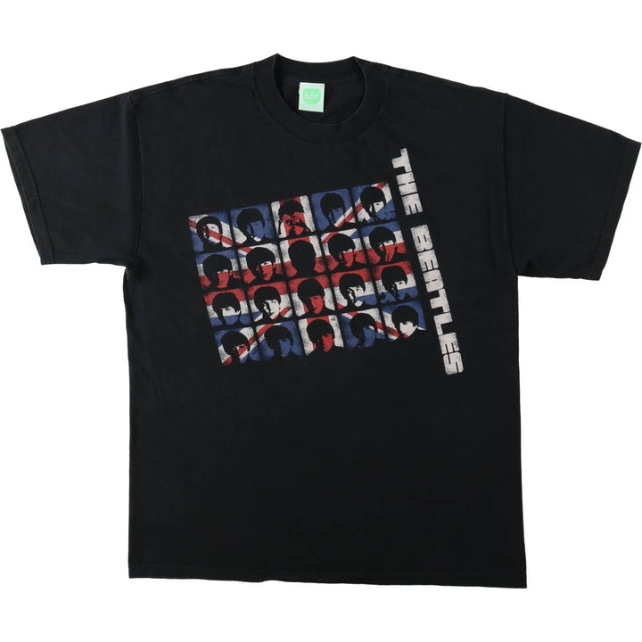00's THE BEATLES Band T-shirt, Band T, Men's L size cotton black type Vintage Second Hand