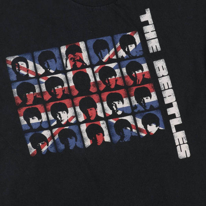 00's THE BEATLES Band T-shirt, Band T, Men's L size cotton black type Vintage Second Hand