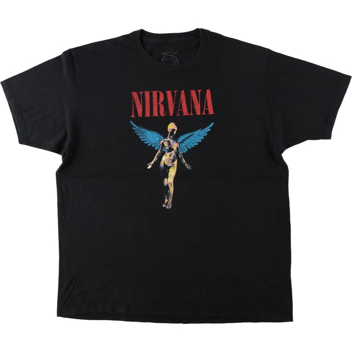 NIRVANA Nirvana Band T-shirt, Band T, Men's XL size cotton black type Vintage Second Hand