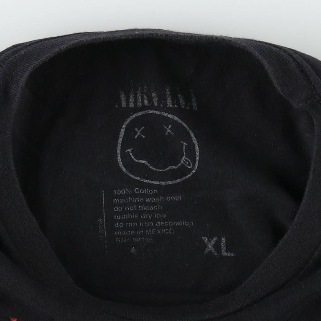 NIRVANA Nirvana Band T-shirt, Band T, Men's XL size cotton black type Vintage Second Hand