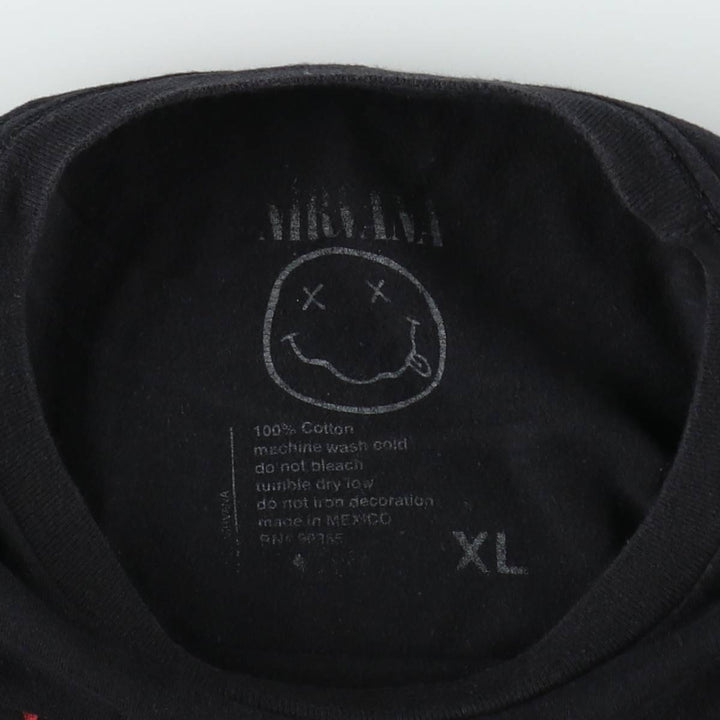 NIRVANA Nirvana Band T-shirt, Band T, Men's XL size cotton black type Vintage Second Hand