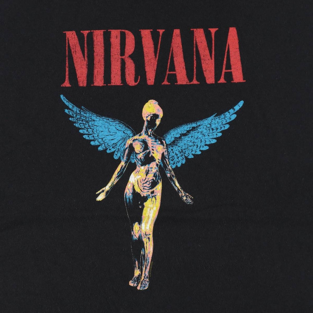 NIRVANA Nirvana Band T-shirt, Band T, Men's XL size cotton black type Vintage Second Hand