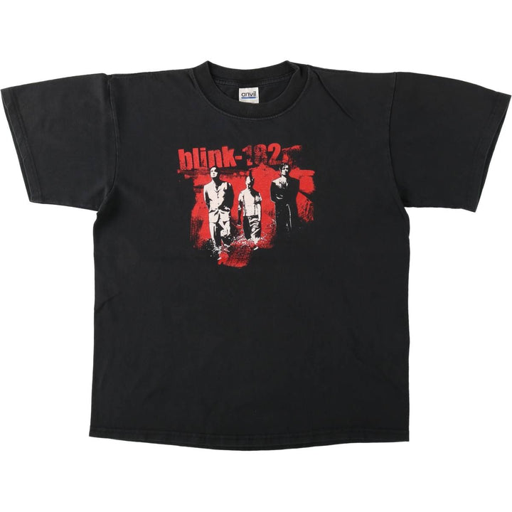 Anvil BLINK-182 Band T-Shirt (Men's Size M) cotton black type Vintage Second Hand