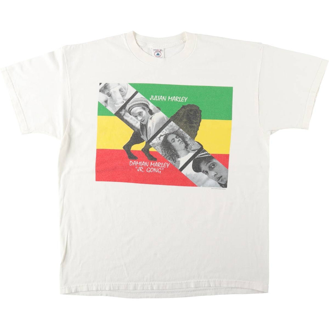 DELTA JULIAN AND DAMIAN MARLEY Band T-shirt, Made in USA, Men's XL equivalent. cotton white type Vintage Second Hand