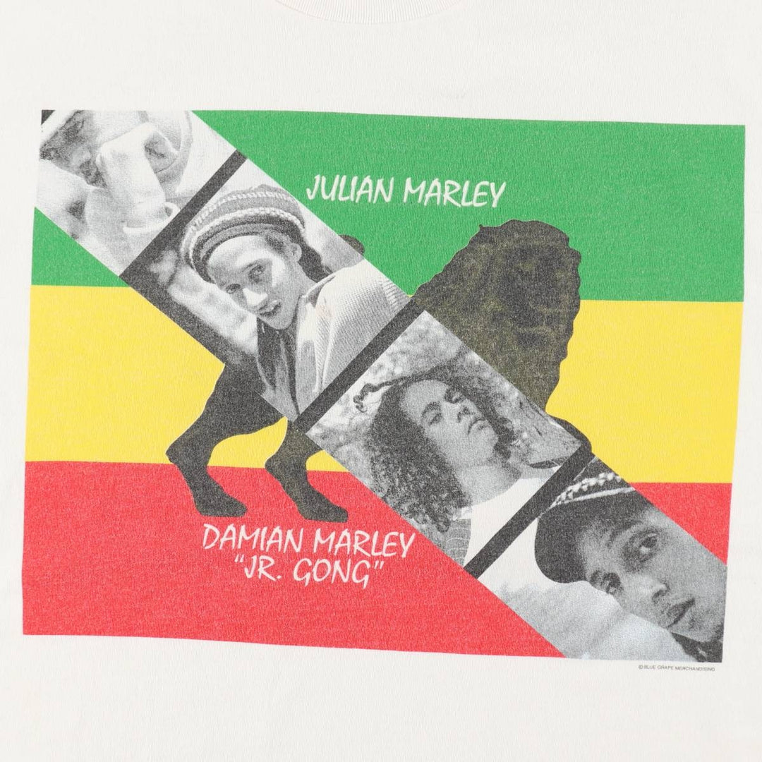 DELTA JULIAN AND DAMIAN MARLEY Band T-shirt, Made in USA, Men's XL equivalent. cotton white type Vintage Second Hand