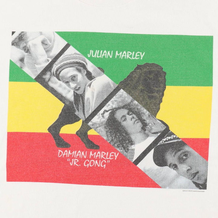 DELTA JULIAN AND DAMIAN MARLEY Band T-shirt, Made in USA, Men's XL equivalent. cotton white type Vintage Second Hand