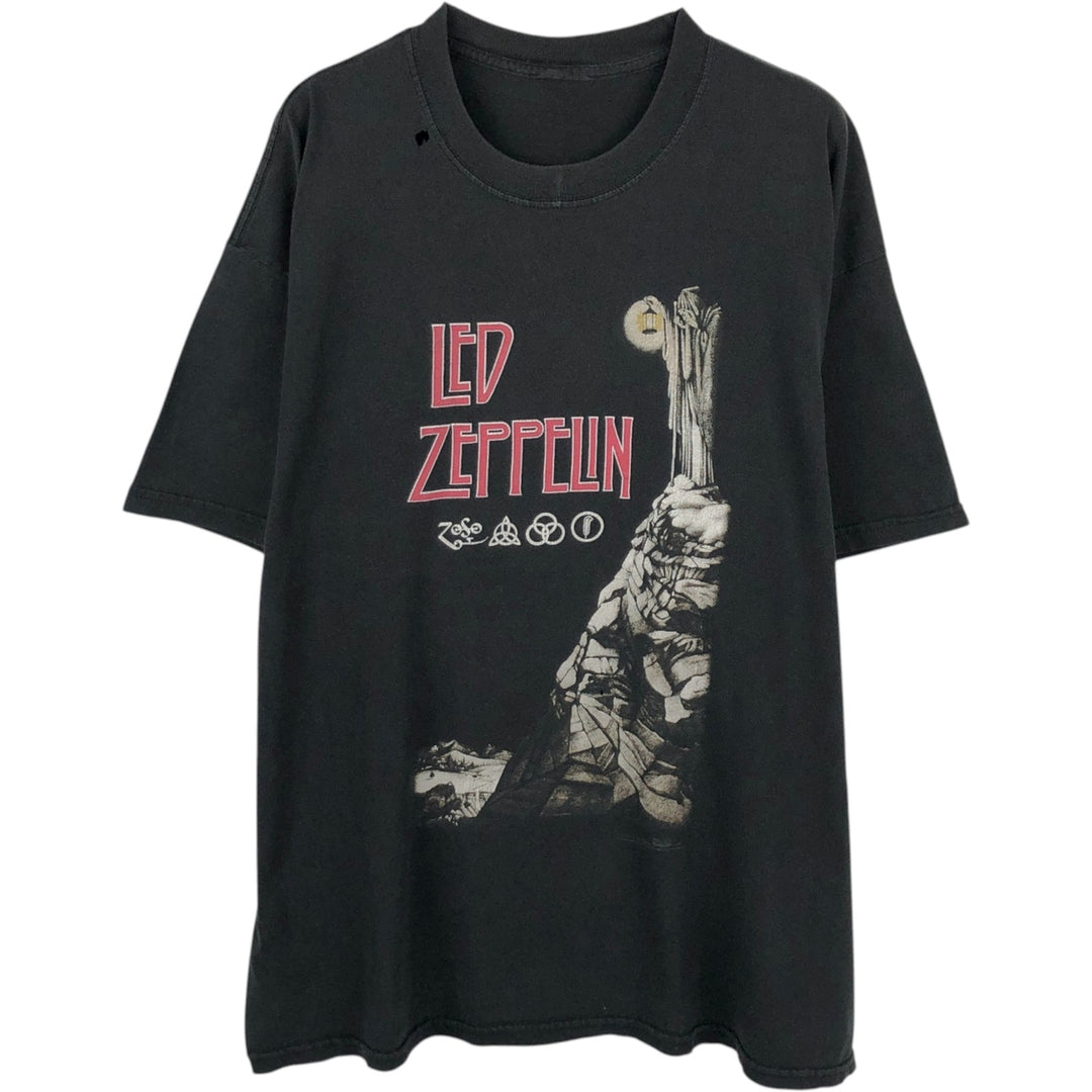 Led Zeppelin Band T-shirt, Band T, Men's L size unclear black type Vintage Second Hand