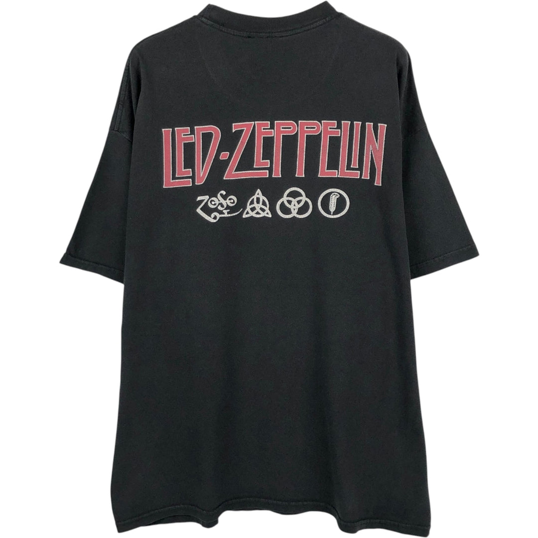 Led Zeppelin Band T-shirt, Band T, Men's L size unclear black type Vintage Second Hand