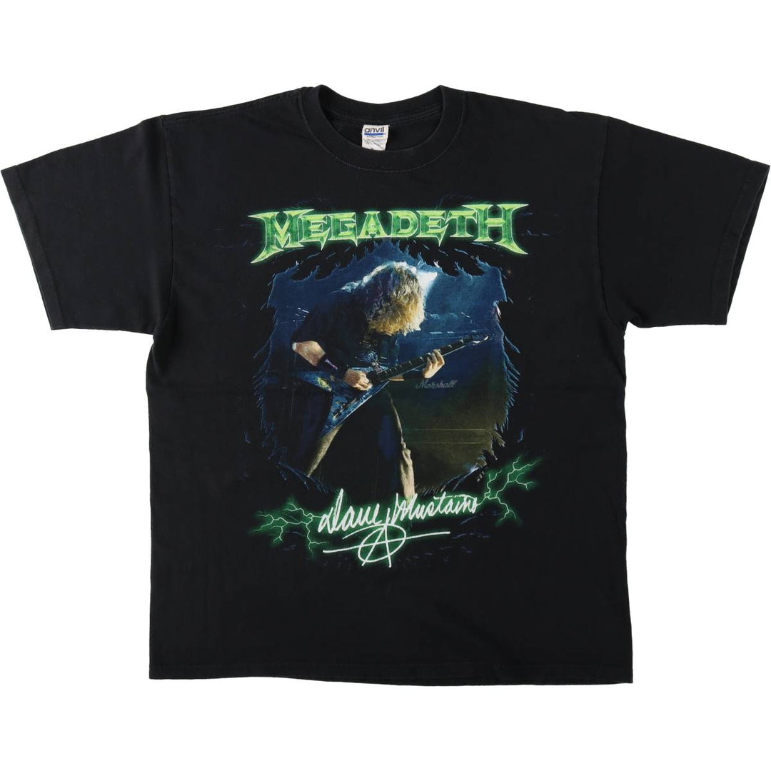 Anvil by Megadeth - Band T-shirt, Men's XL equivalent. cotton black type Vintage Second Hand