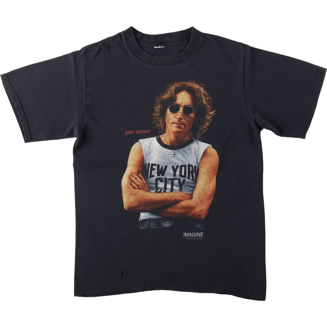 2000'S John Lennon Band T-shirt, Men's Size L (approx.) unclear black type Vintage Second Hand