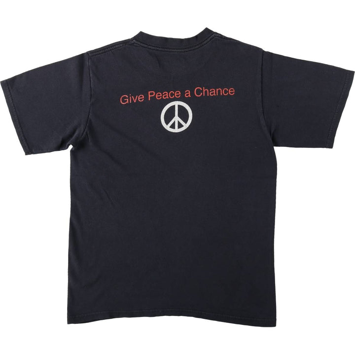 2000'S John Lennon Band T-shirt, Men's Size L (approx.) unclear black type Vintage Second Hand