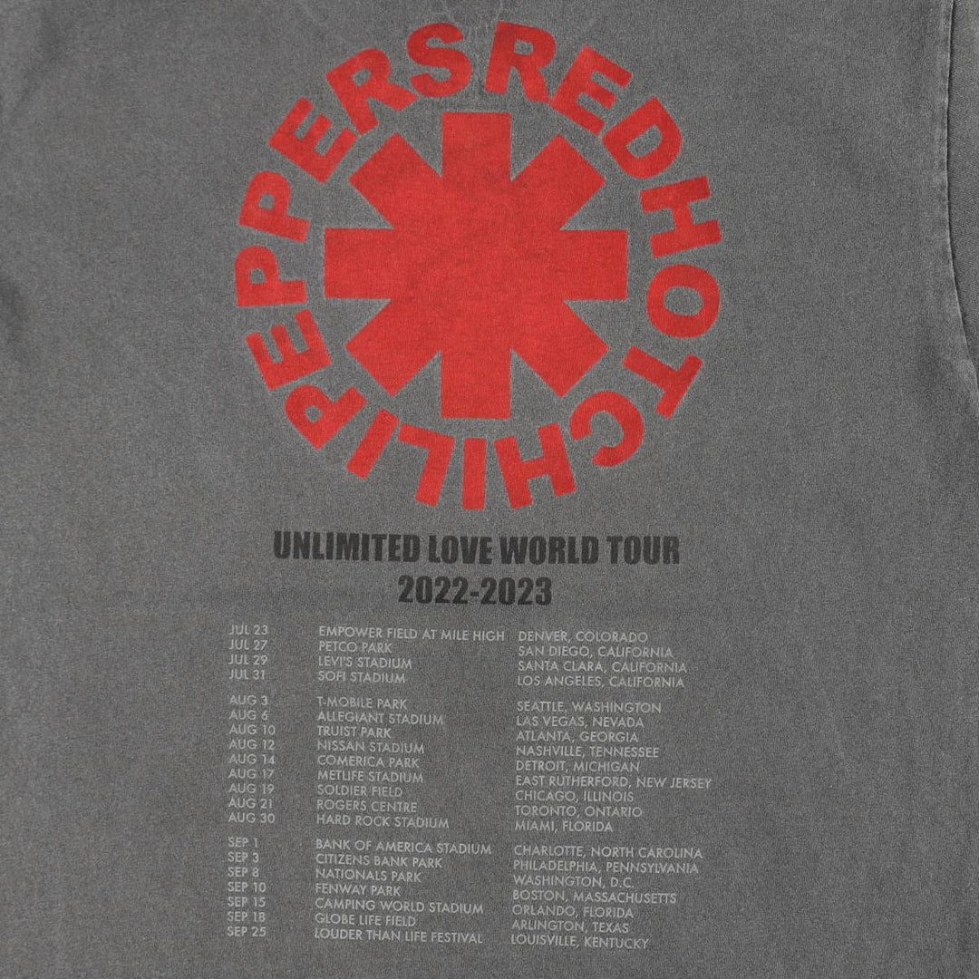 RED HOT CHILI PEPPERS Red Hot Chili Peppers Band T-shirt Band T Men's S equivalent cotton Charcoal Vintage Second Hand