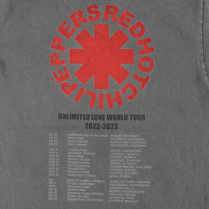 RED HOT CHILI PEPPERS Red Hot Chili Peppers Band T-shirt Band T Men's S equivalent cotton Charcoal Vintage Second Hand