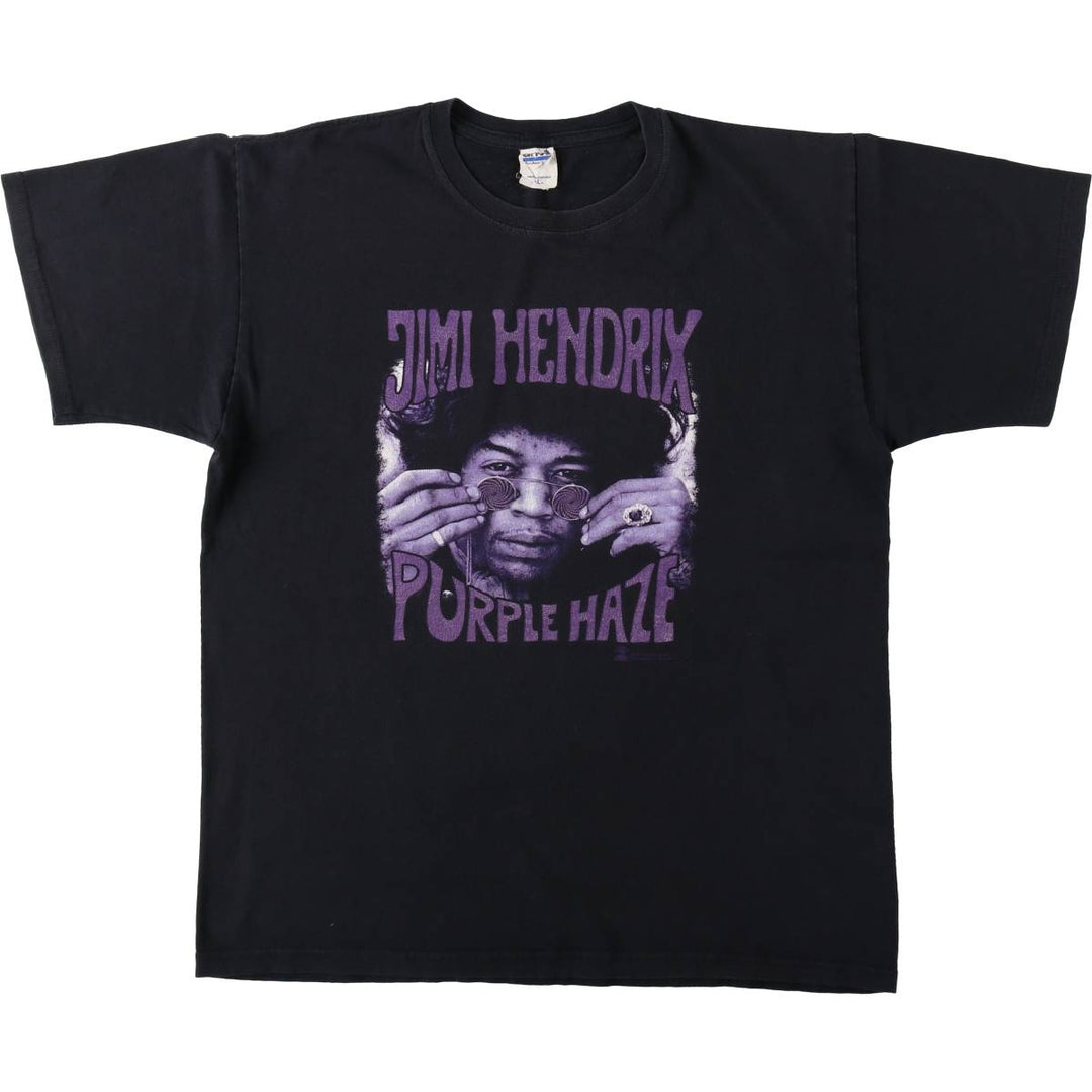 Anvil Jimi Hendrix Print Band T-Shirt (Men's Size L) cotton black type Vintage Second Hand