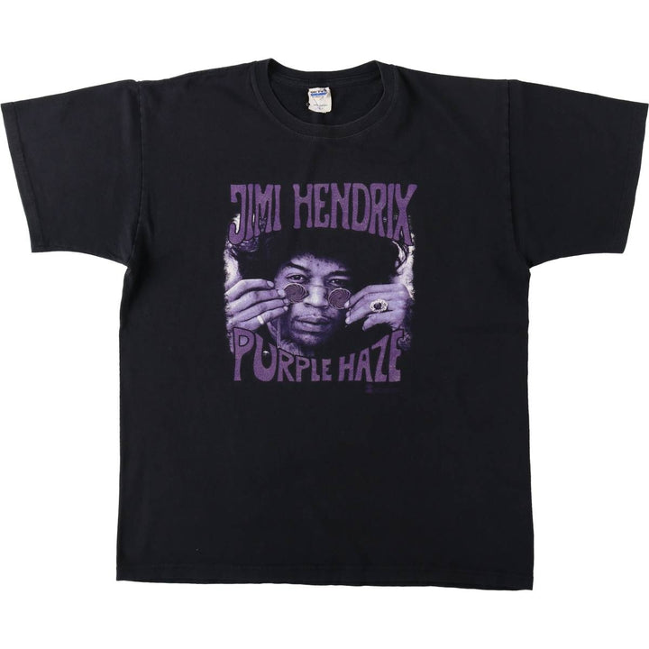 Anvil Jimi Hendrix Print Band T-Shirt (Men's Size L) cotton black type Vintage Second Hand