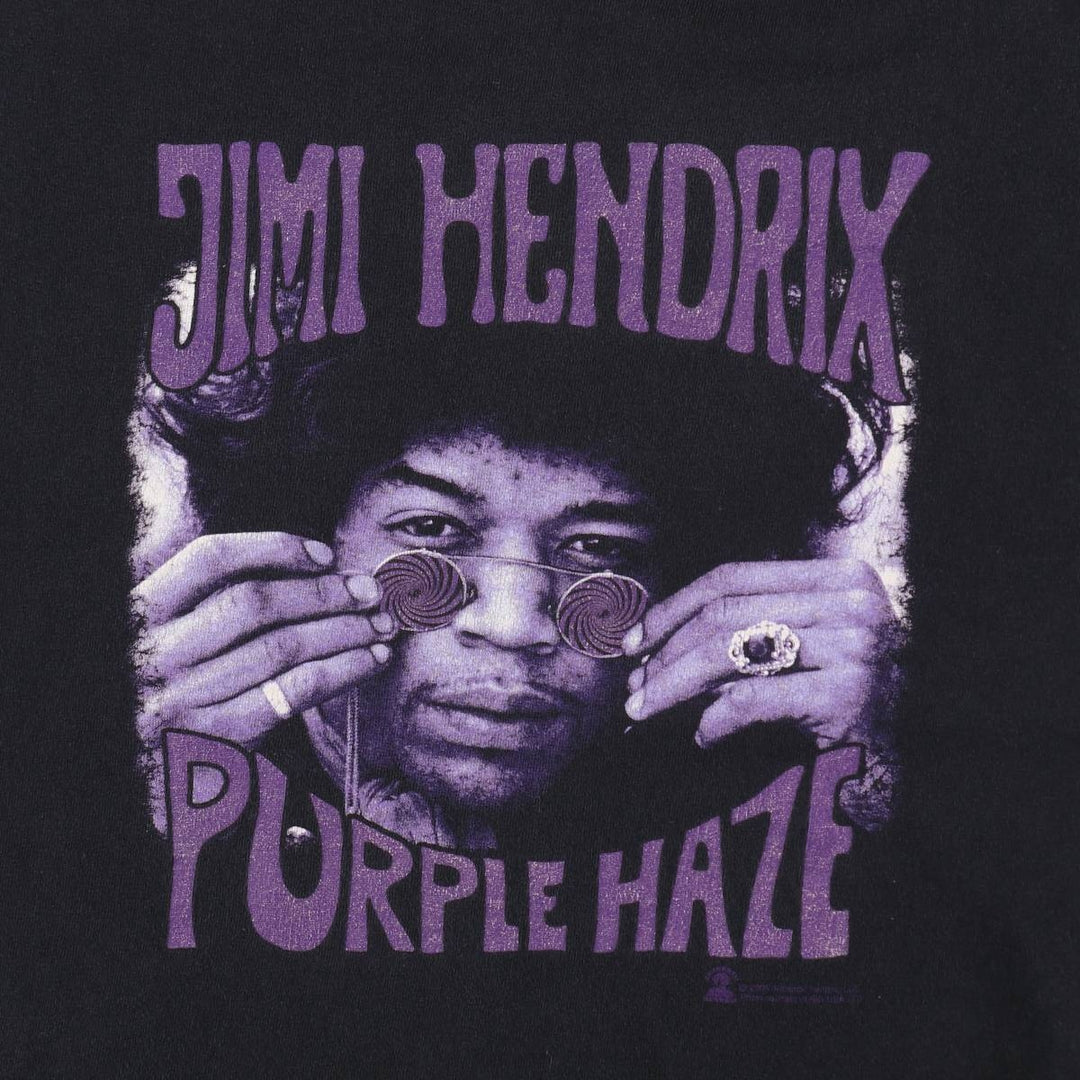 Anvil Jimi Hendrix Print Band T-Shirt (Men's Size L) cotton black type Vintage Second Hand