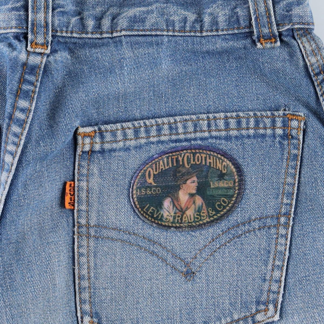 1970'S Levi's Orange Tab Straight Denim Pants, Women's Size L (W29 equivalent), Vintage unclear blue type Vintage Second Hand