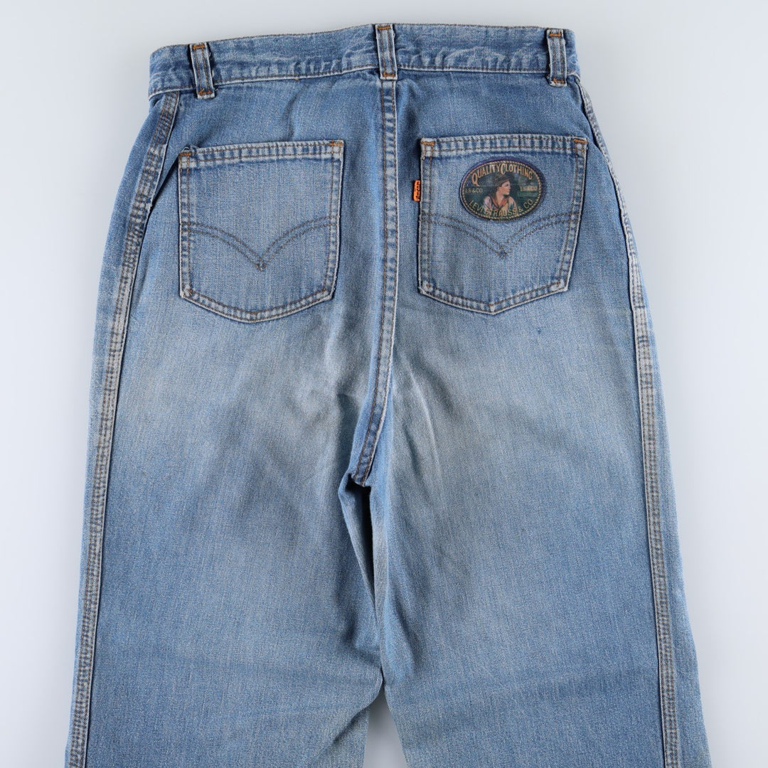 1970'S Levi's Orange Tab Straight Denim Pants, Women's Size L (W29 equivalent), Vintage unclear blue type Vintage Second Hand