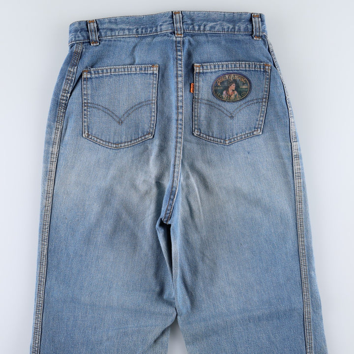 1970'S Levi's Orange Tab Straight Denim Pants, Women's Size L (W29 equivalent), Vintage unclear blue type Vintage Second Hand