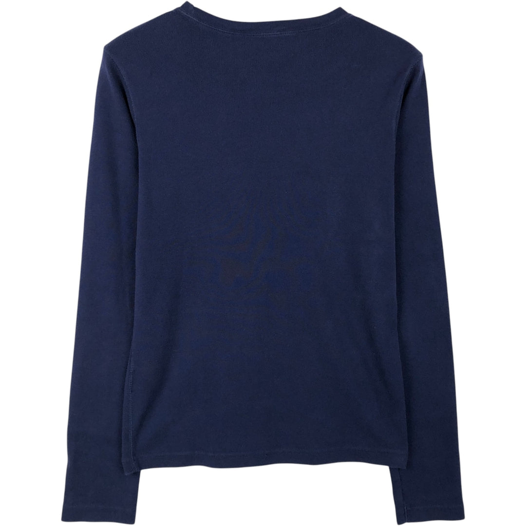 Ralph Lauren RALPH LAUREN SPORT Long T-shirt Long T Women's L size cotton navy blue type Vintage Second Hand