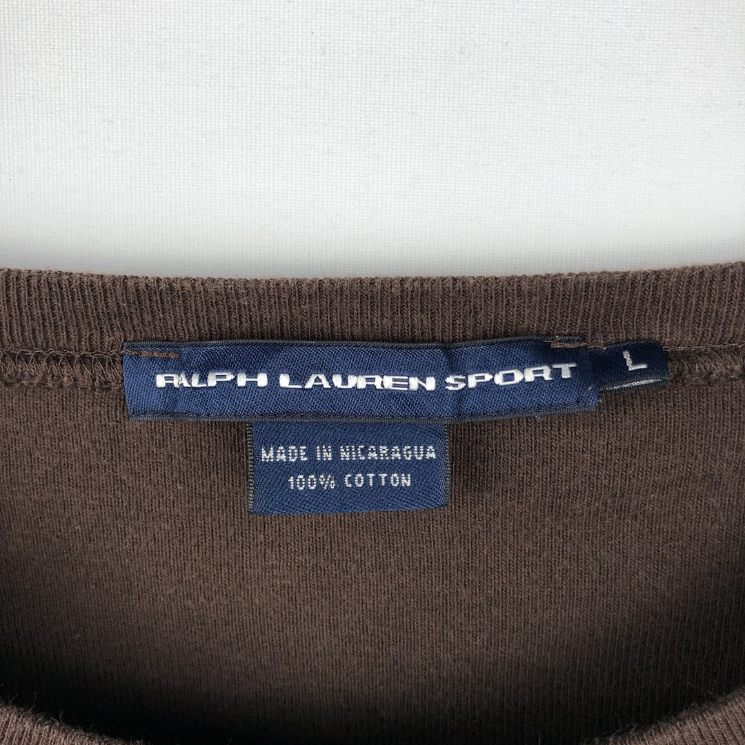 Ralph Lauren RALPH LAUREN SPORT Long T-shirt Long T Women's L size cotton brown type Vintage Second Hand