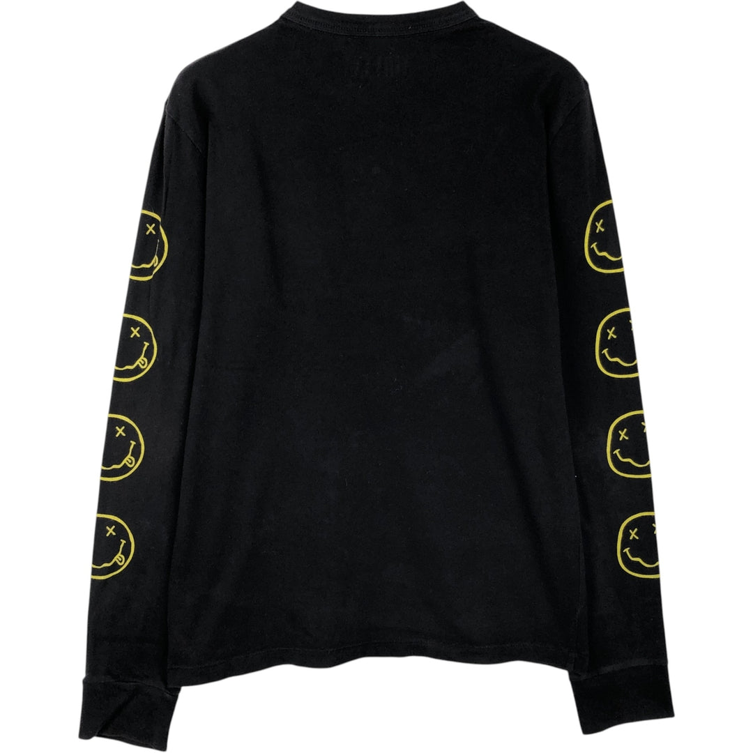 NIRVANA Long-Sleeve Band T-Shirt (Women's Size S) cotton black type Vintage Second Hand