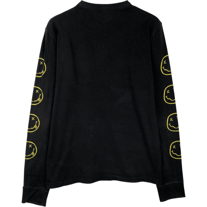 NIRVANA Long-Sleeve Band T-Shirt (Women's Size S) cotton black type Vintage Second Hand