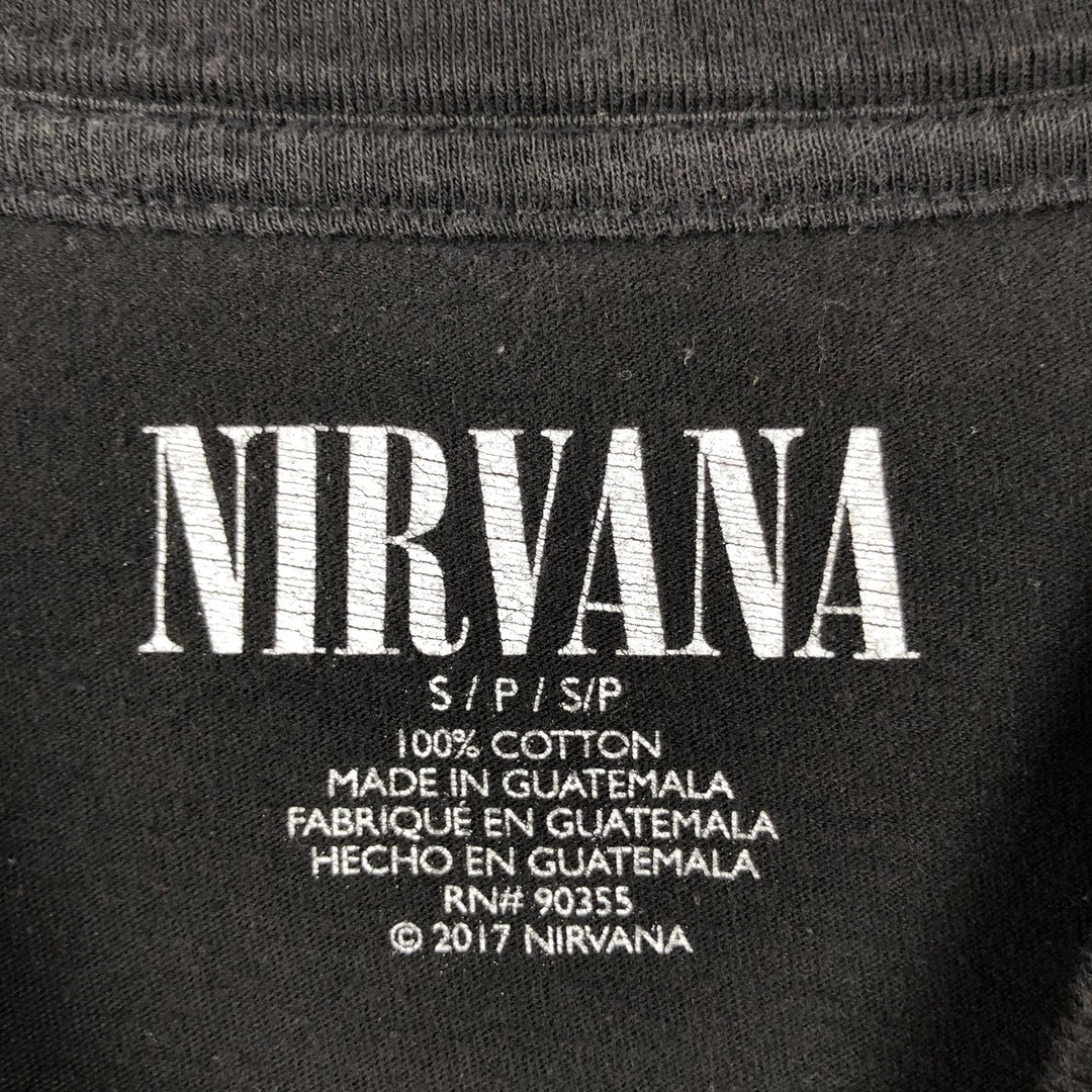NIRVANA Long-Sleeve Band T-Shirt (Women's Size S) cotton black type Vintage Second Hand
