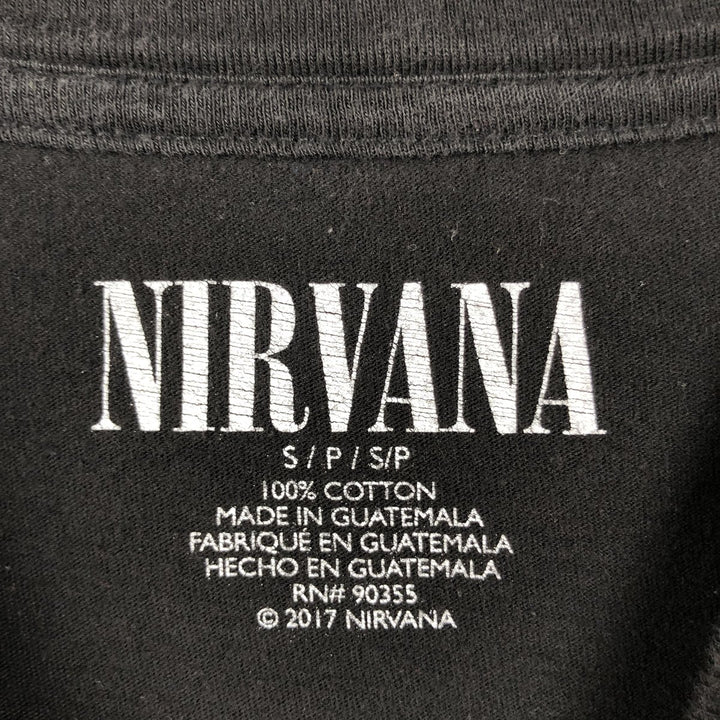 NIRVANA Long-Sleeve Band T-Shirt (Women's Size S) cotton black type Vintage Second Hand