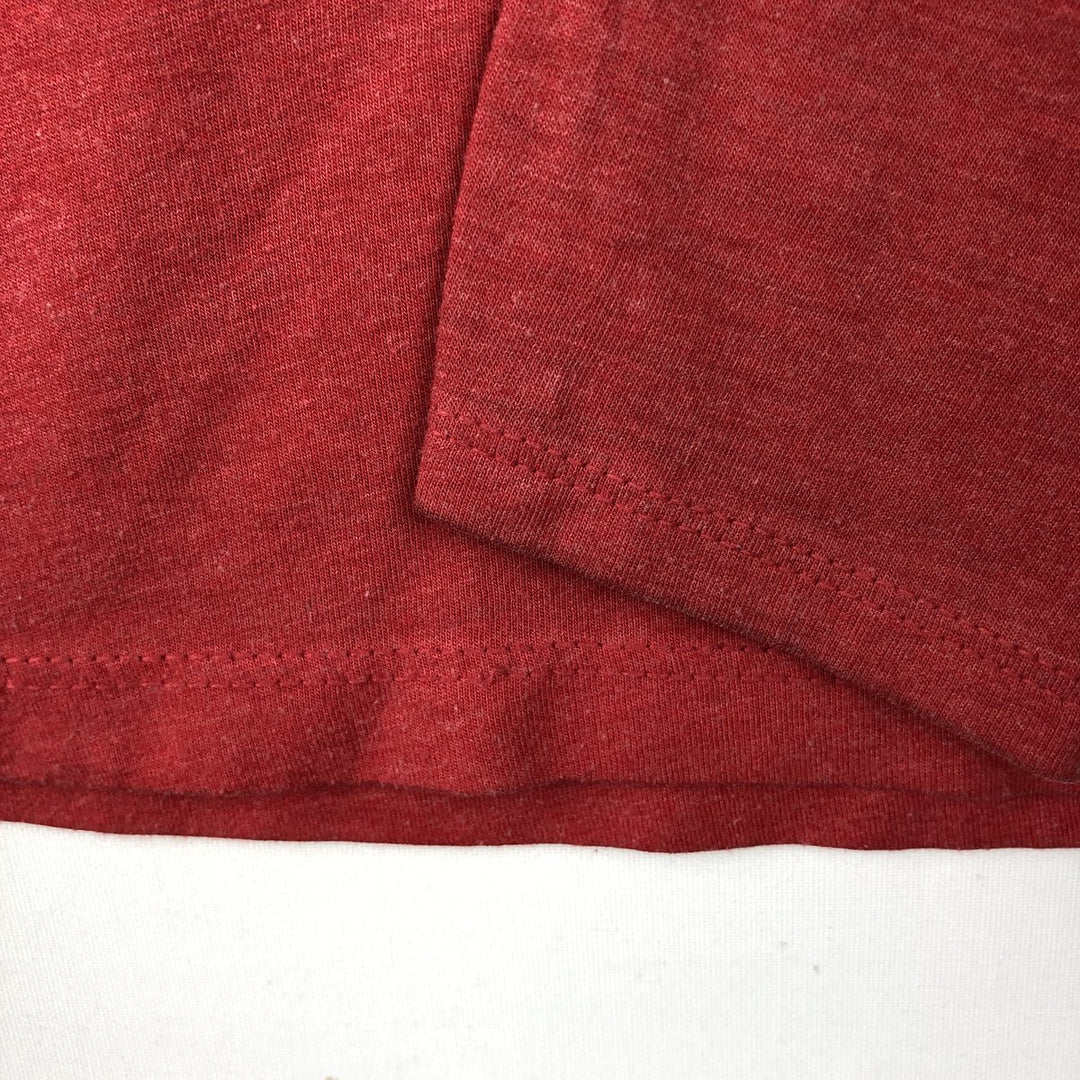 Harley-Davidson U-neck long-sleeved T-shirt with rhinestones (women's size L equivalent) polyester red type Vintage Second Hand