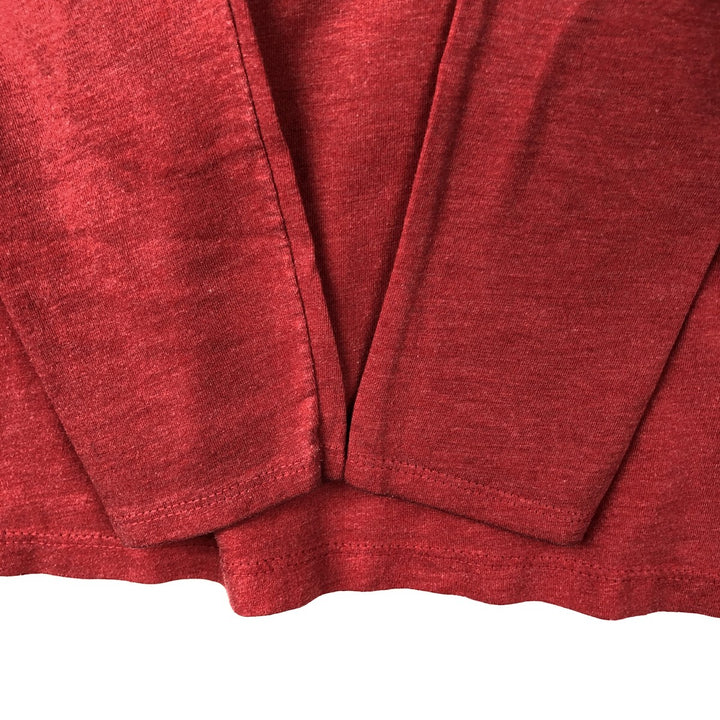 Harley-Davidson U-neck long-sleeved T-shirt with rhinestones (women's size L equivalent) polyester red type Vintage Second Hand