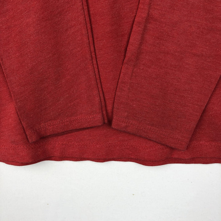 Harley-Davidson U-neck long-sleeved T-shirt with rhinestones (women's size L equivalent) polyester red type Vintage Second Hand