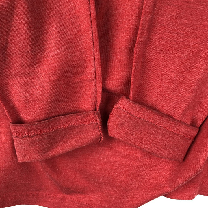 Harley-Davidson U-neck long-sleeved T-shirt with rhinestones (women's size L equivalent) polyester red type Vintage Second Hand