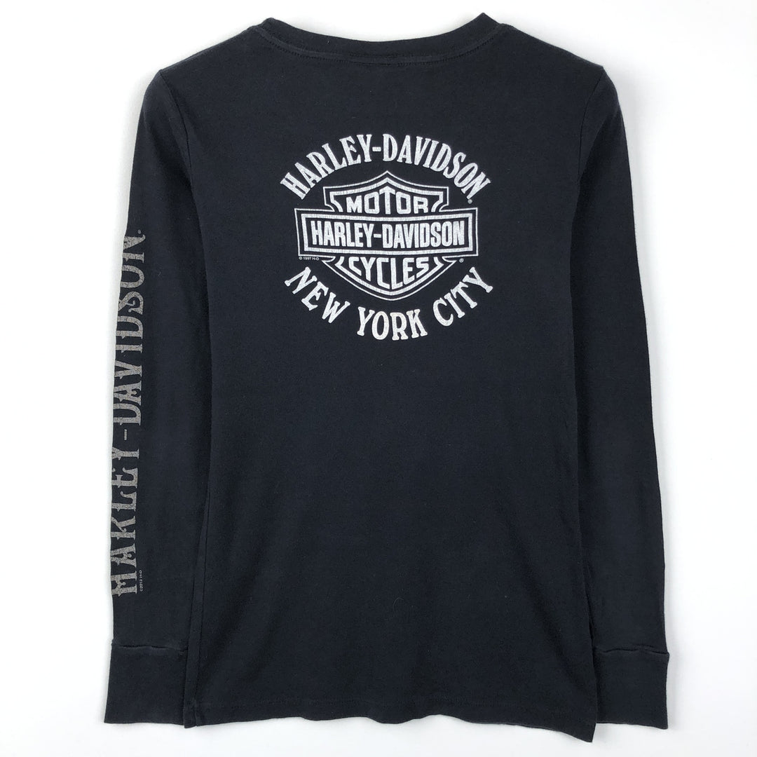 Harley-Davidson Long Sleeve T-Shirt for Women (Size XS) cotton black type Vintage Second Hand