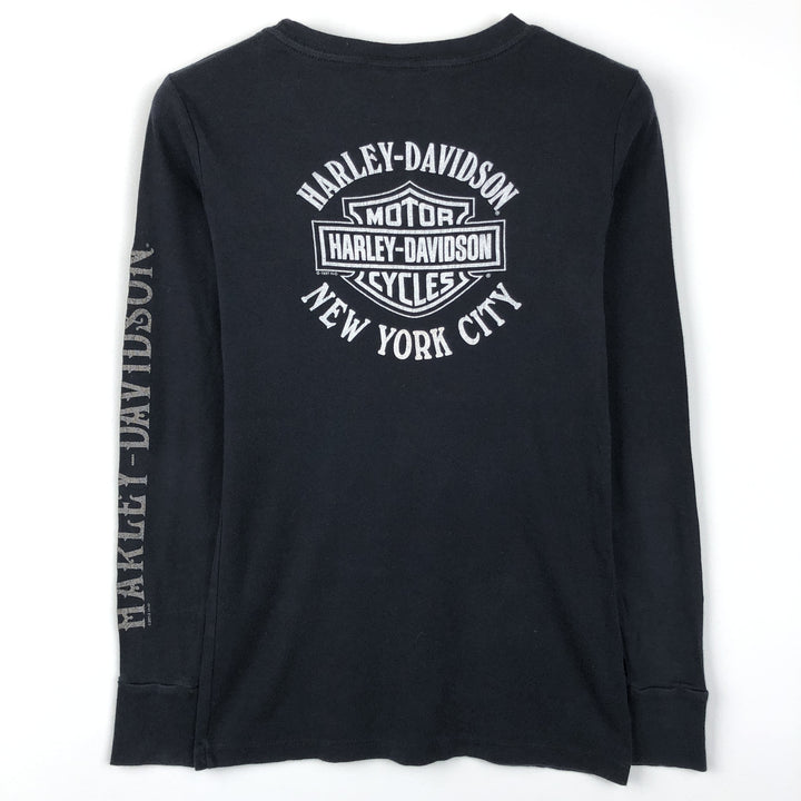Harley-Davidson Long Sleeve T-Shirt for Women (Size XS) cotton black type Vintage Second Hand
